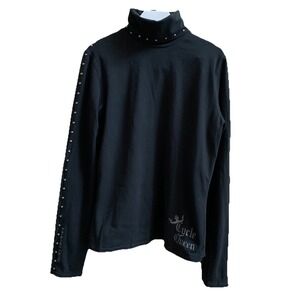 Harley Davidson Women's Black Long Sleeve Embroidered Logo Turtleneck Shirt SZ-S